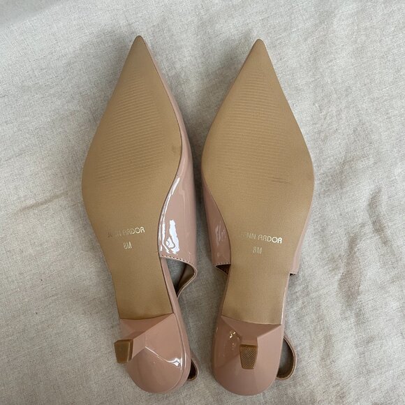 SOLD - Slingback Kitten Heels with Pointed Toe | Nude | Size 8 - Picture 5 of 8